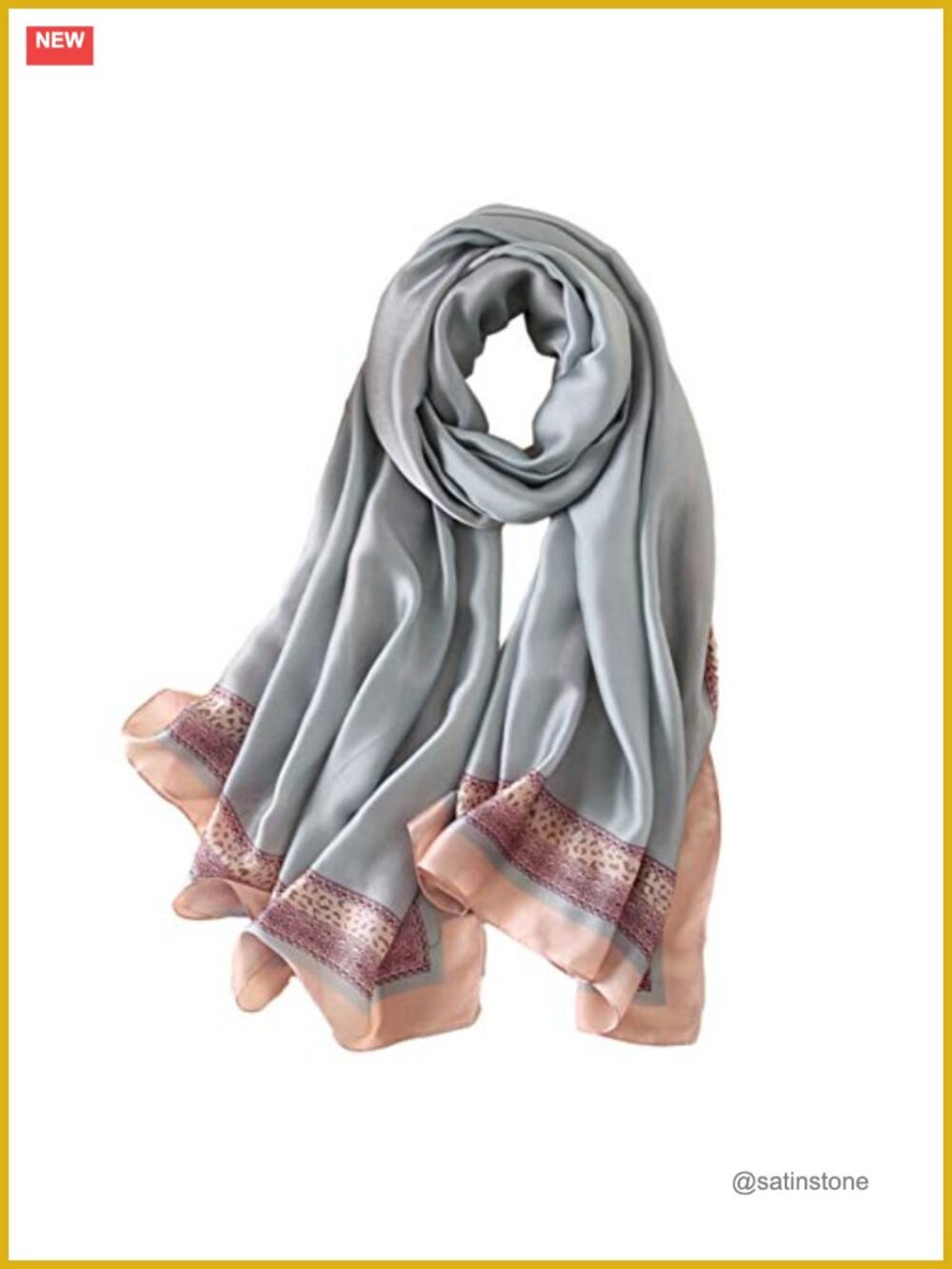 100% Mulberry Silk Scarf Lightweight Long Shawl Wrap Women's Fashion